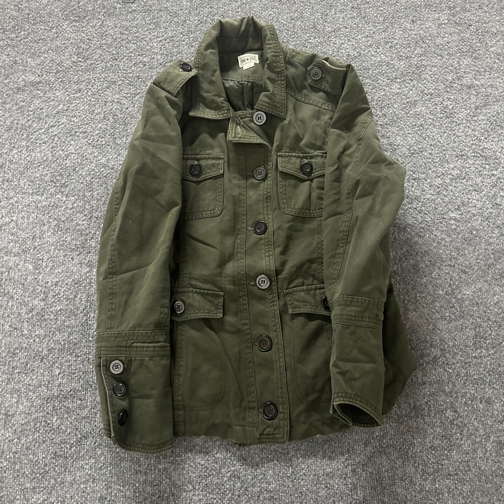 Converse Field Jacket Womens Size L Olive Green Cotton Utility Military Coat